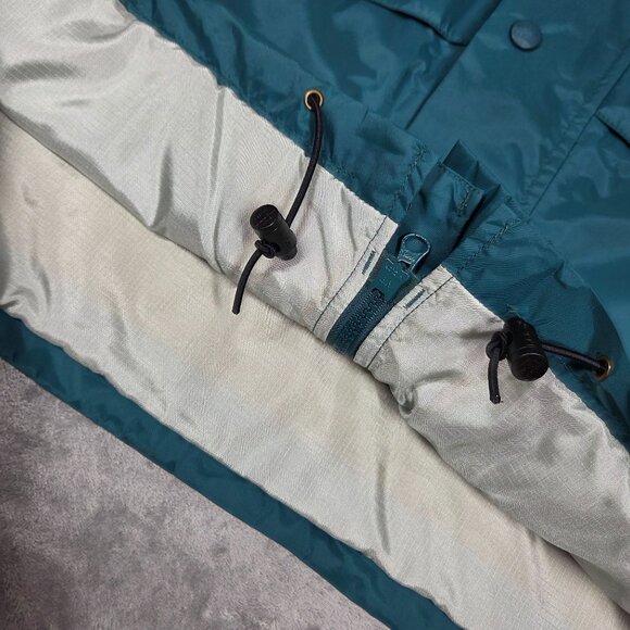 LL Bean Jacket Mens Large Tall Teal Green Stowaway Goretex Rain Coat Windbreaker - Picture 12 of 14